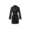 Trench Coat Clásico Entallado – Negro Intemporal