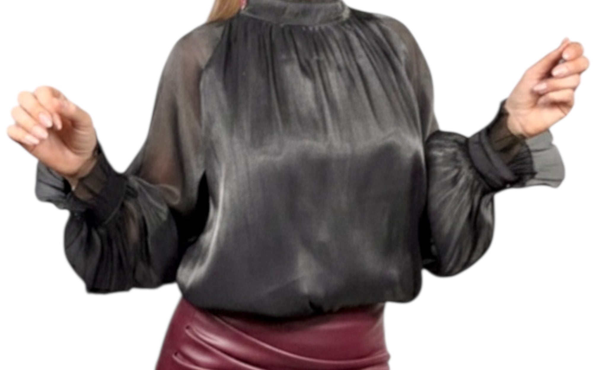 Blusa de Gasa Metalizada