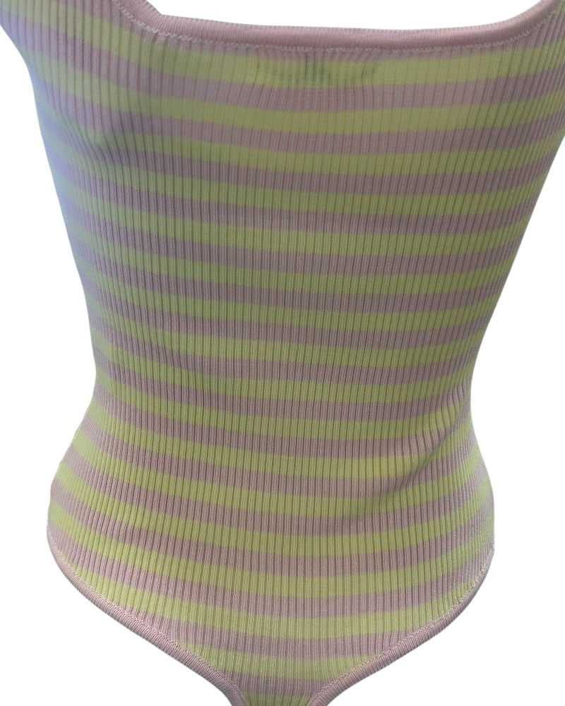 Body de Rayas Rosa y Amarillo