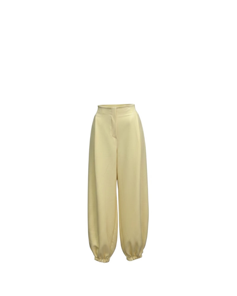 Pantalón Sastre Vainilla con Puño Fruncido