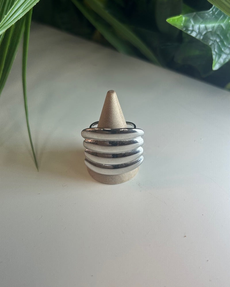 Anillo "Giga" Multibanda Estriado - Acabado