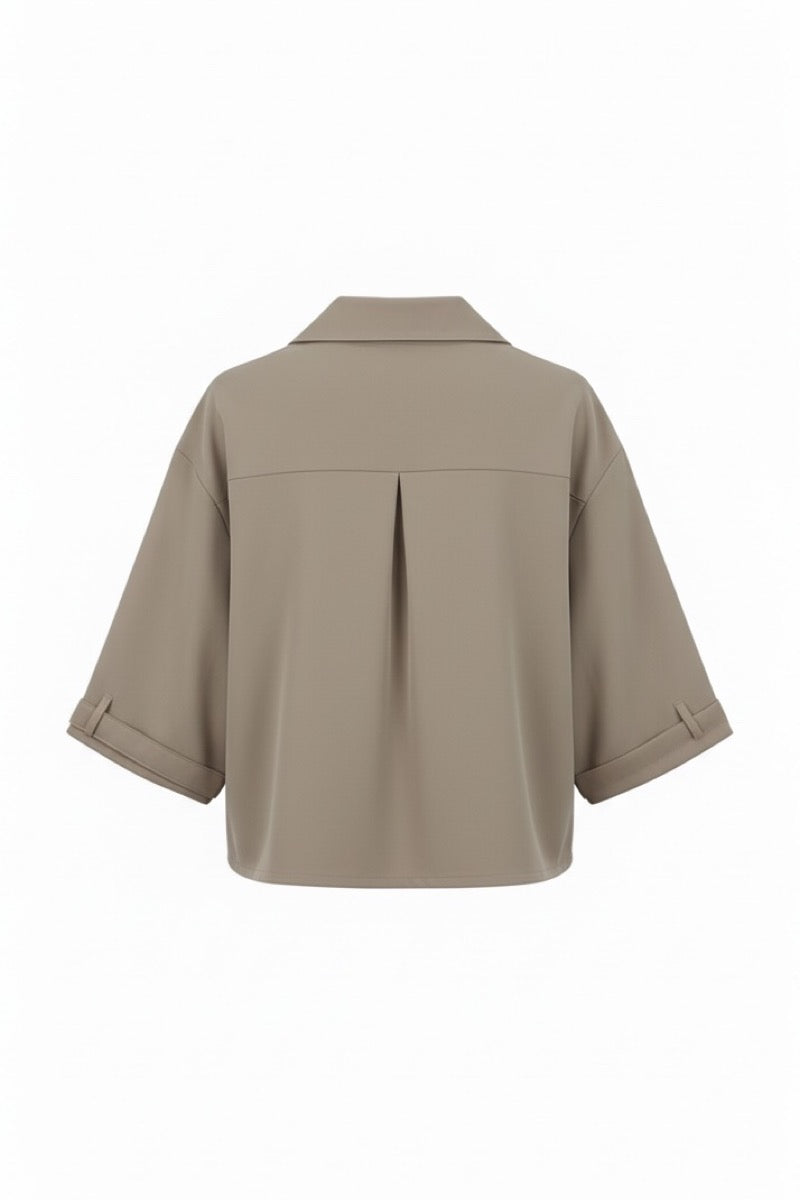 Chaqueta tipo capa beige