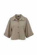 Chaqueta tipo capa beige