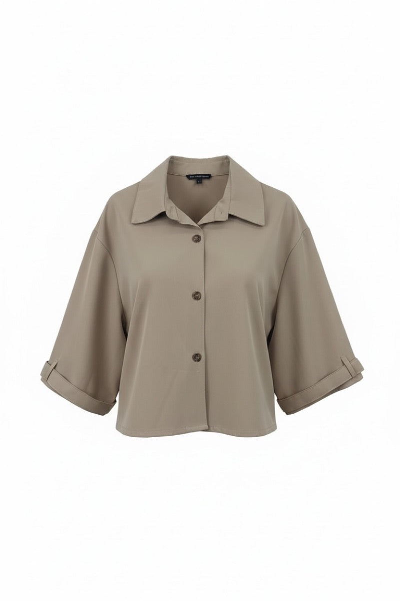 Chaqueta tipo capa beige