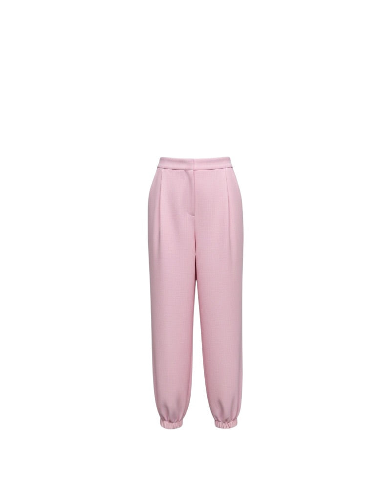 Pantalón Sastre Rosa Pastel con Puño Elástico