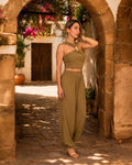 Conjunto dos piezas color ocre
