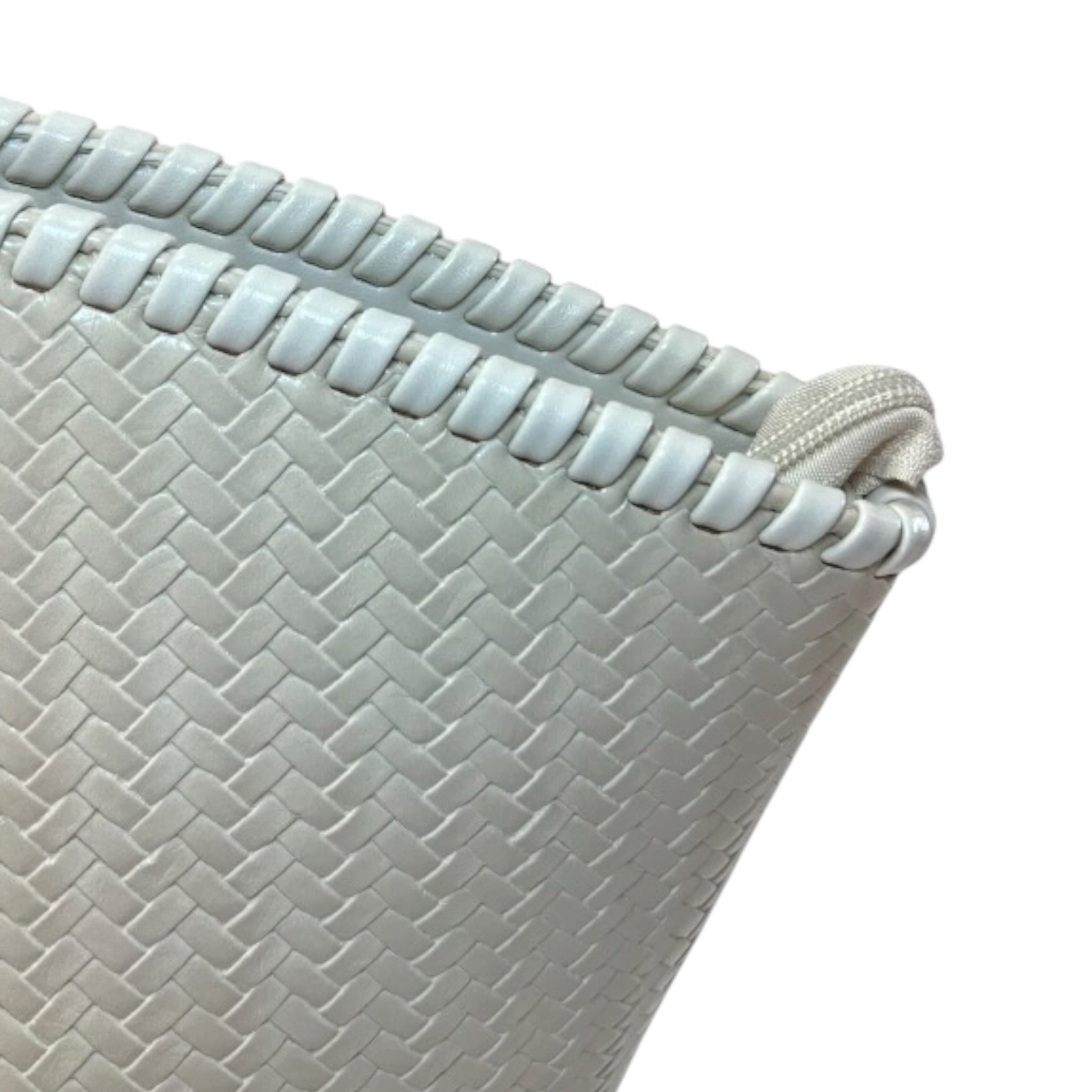 Bolso Tote de Piel Trenzada a Mano - Color Perla - Estilo Shopper Elegante