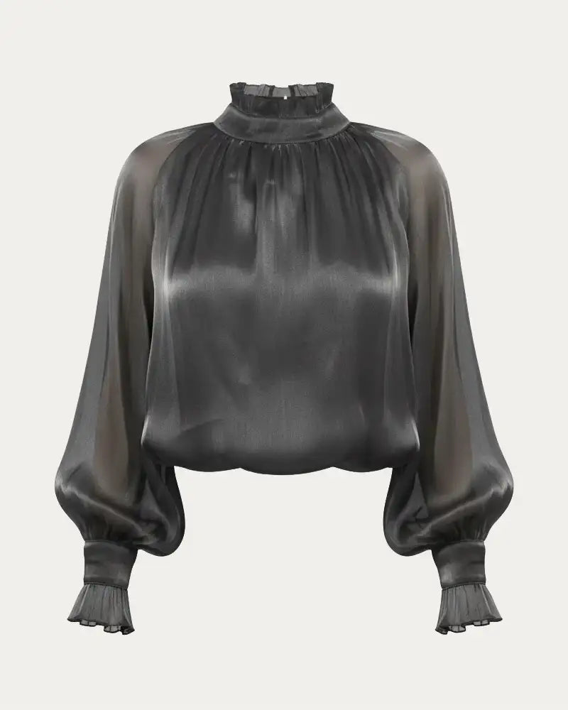 Blusa de Gasa Metalizada