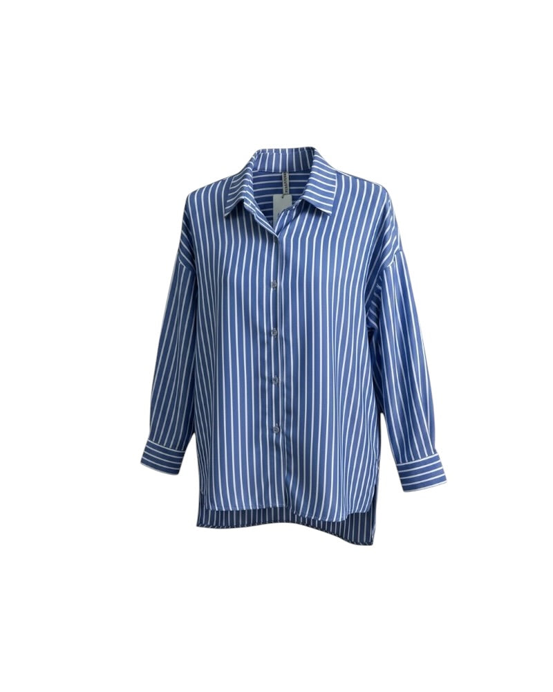Camisa de Rayas Oxford Azul y Blanco – Estilo Clásico Moderno